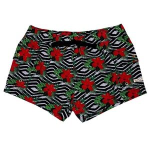 Andrew Christian Almost Naked Swim Shorts Tropical Floral Zebra Print Mens Small